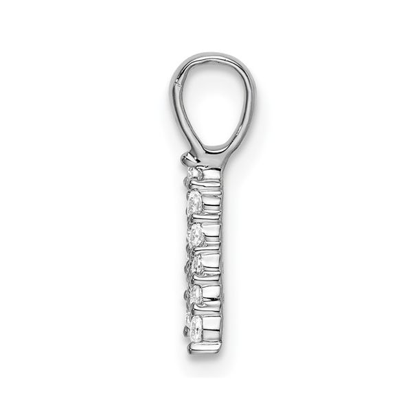 14K White Gold Lab Grown Diamond Letter A Initial Pendant