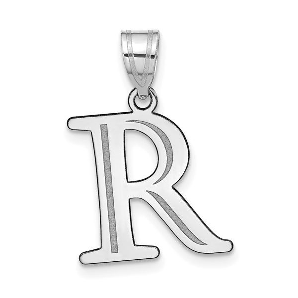 14kw Polished Etched Letter R Initial Pendant L.I. Goldmine Smithtown, NY