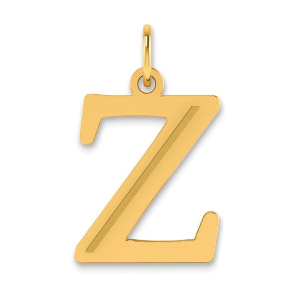 14k Polished Etched Letter Z Initial Pendant L.I. Goldmine Smithtown, NY
