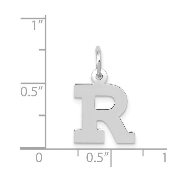 14KW Small Block Letter R Initial Charm Image 2 L.I. Goldmine Smithtown, NY
