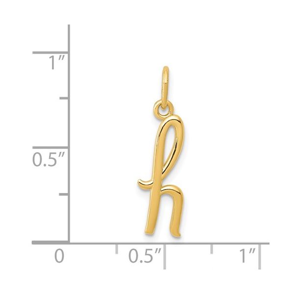 14k Yellow Gold Letter H Initial Charm Image 4 L.I. Goldmine Smithtown, NY