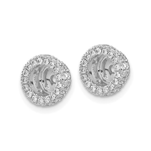 14k White Gold 5/8ct Diamond Earring Jackets Image 2 L.I. Goldmine Smithtown, NY