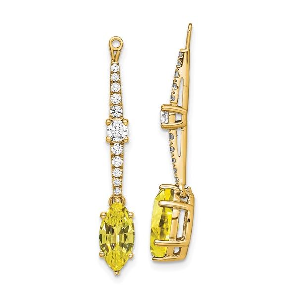 14K Lab Grown Diamond and Created Yellow Sapphire Earring Jackets L.I. Goldmine Smithtown, NY