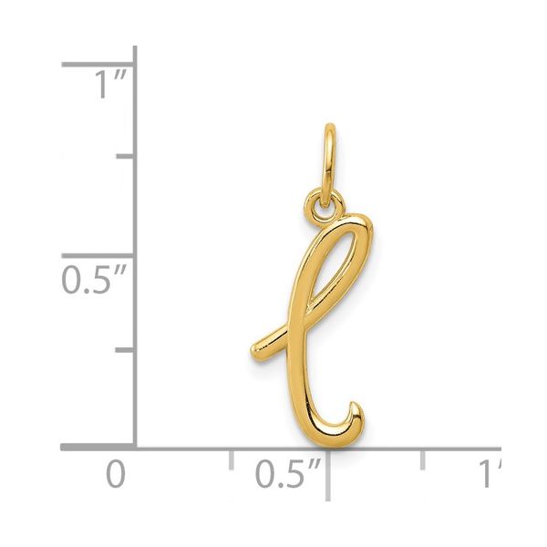 14k Yellow Gold Letter L Initial Charm Image 4 L.I. Goldmine Smithtown, NY