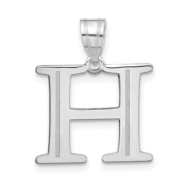 14kw Polished Etched Letter H Initial Pendant L.I. Goldmine Smithtown, NY