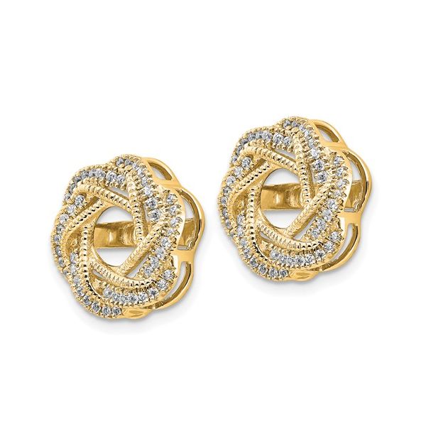 14k Yellow Gold Diamond Jacket Earrings Image 2 L.I. Goldmine Smithtown, NY