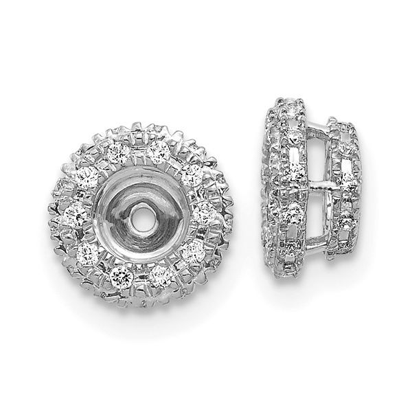 14k White Gold 1/5ct Diamond Earring Jackets L.I. Goldmine Smithtown, NY