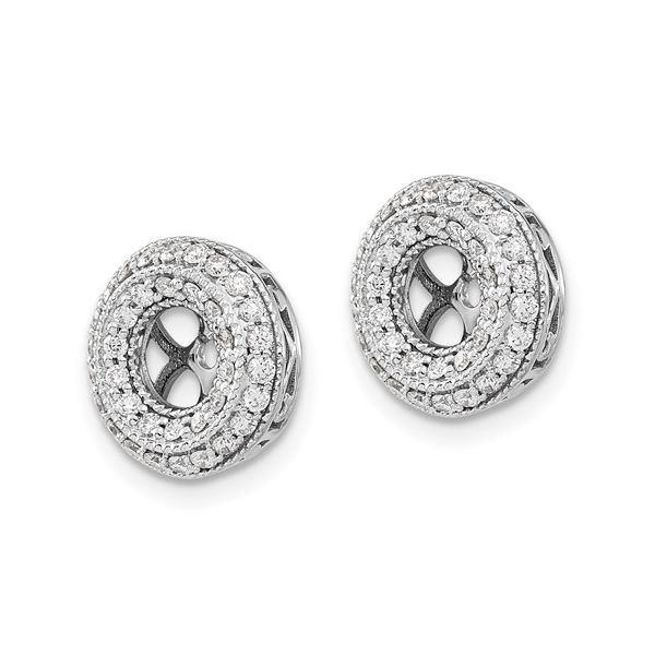 14k White Gold Fancy Diamond Earring Jackets Image 4 L.I. Goldmine Smithtown, NY