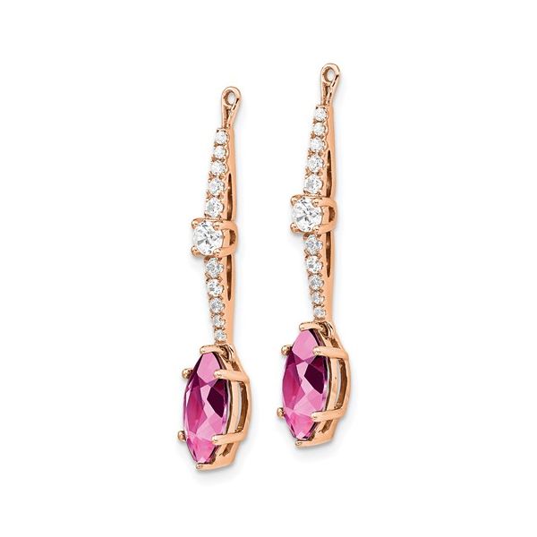14K Rose Gold Lab Grown Diamond and Created Pink Sapphire Earring Jackets Image 2 L.I. Goldmine Smithtown, NY