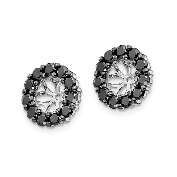 14k White Gold Black Diamond Earring Jackets Image 2 L.I. Goldmine Smithtown, NY
