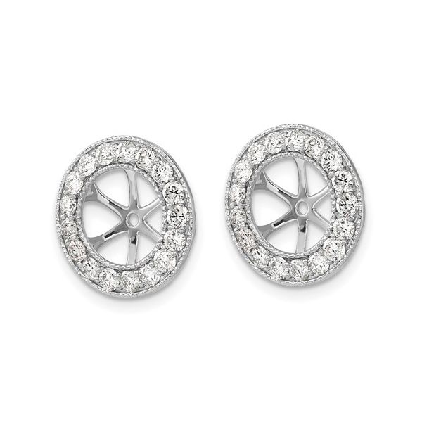 14k White Gold 1-1/6ct Diamond Earring Jackets Image 2 L.I. Goldmine Smithtown, NY