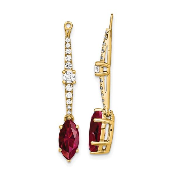 14K Lab Grown Diamond and Created Ruby Earring Jackets L.I. Goldmine Smithtown, NY