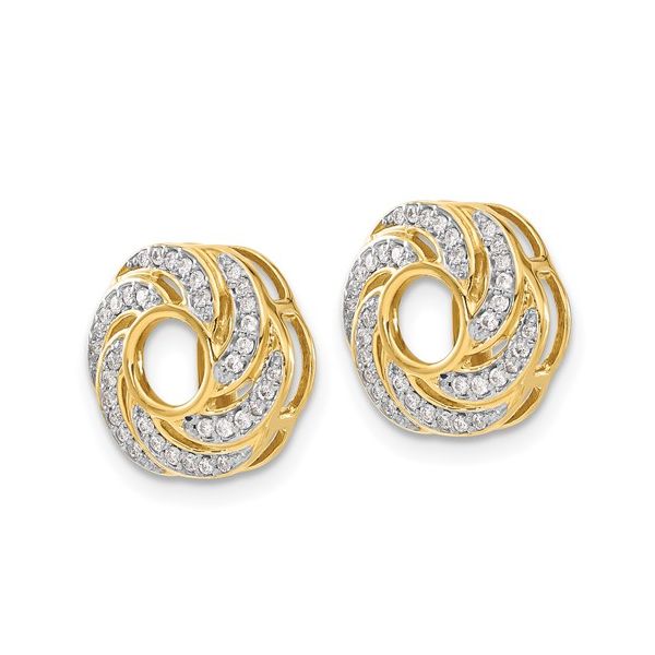 14k Yellow Gold Diamond Jacket Earrings Image 4 L.I. Goldmine Smithtown, NY