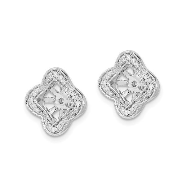 14k White Gold Diamond Earring Jackets Image 2 L.I. Goldmine Smithtown, NY