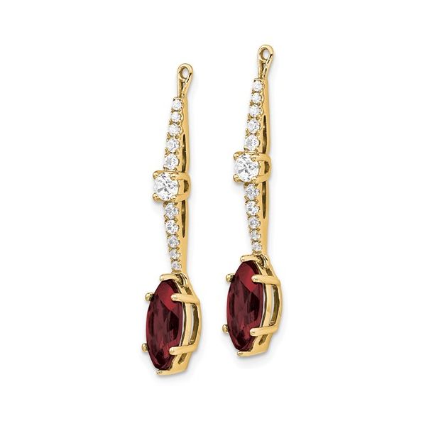 14K Lab Grown Diamond and Created Ruby Earring Jackets Image 2 L.I. Goldmine Smithtown, NY
