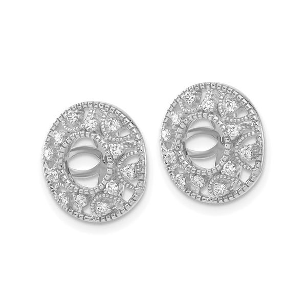 14k White Gold Diamond Earring Jackets Image 3 L.I. Goldmine Smithtown, NY