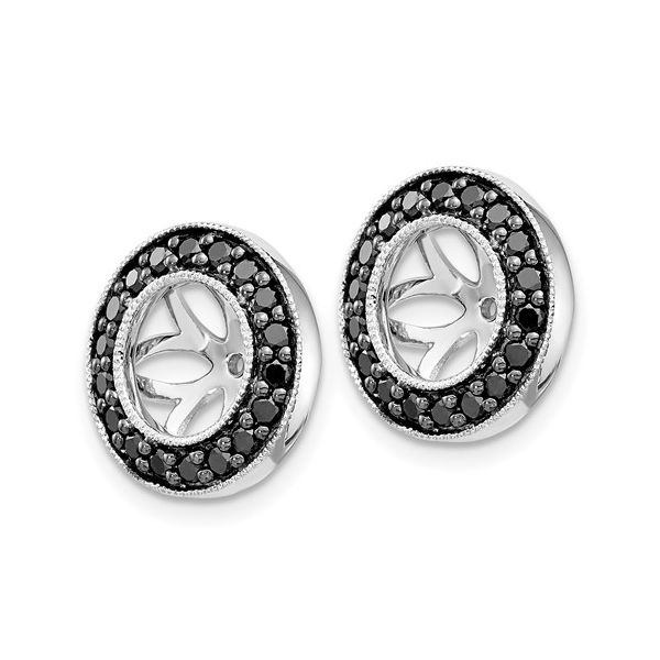 14k White Gold 1/3ct Black Diamond Earring Jackets Image 2 L.I. Goldmine Smithtown, NY
