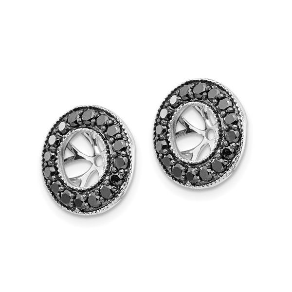 14k White Gold 3/4ct Black Diamond Earring Jackets Image 2 L.I. Goldmine Smithtown, NY