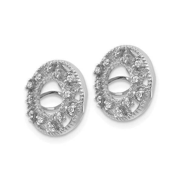 14k White Gold Fancy 1ct Diamond Earring Jackets Image 4 L.I. Goldmine Smithtown, NY