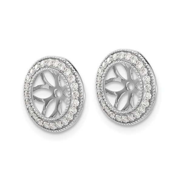14k White Gold 3/8ct Diamond Earring Jackets Image 2 L.I. Goldmine Smithtown, NY