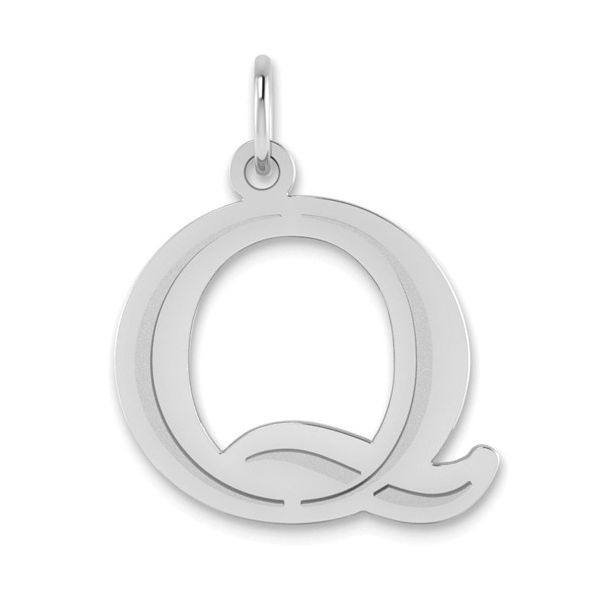 14kw Polished Etched Letter Q Initial Pendant L.I. Goldmine Smithtown, NY