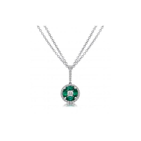 18K White Gold Emerald/Diamond Marquesa Pendant McCoy Jewelers Bartlesville, OK