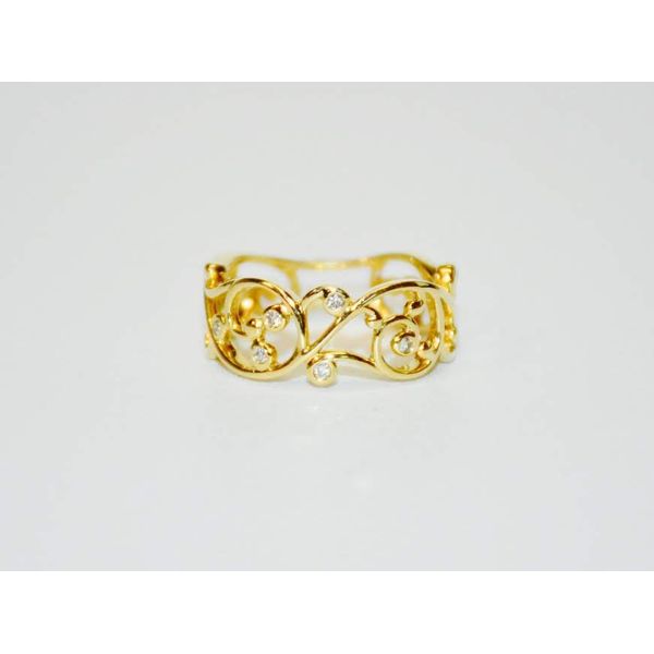 Yellow Gold & Diamond Scroll Ring McCoy Jewelers Bartlesville, OK