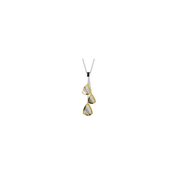 Sterling Silver & Yellow Gold Plate Triple Triangle Pendant McCoy Jewelers Bartlesville, OK