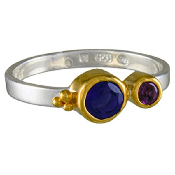 Sterling Silver/22K Vermeil Amethyst & Rhodolite Fashion Ring  McCoy Jewelers Bartlesville, OK