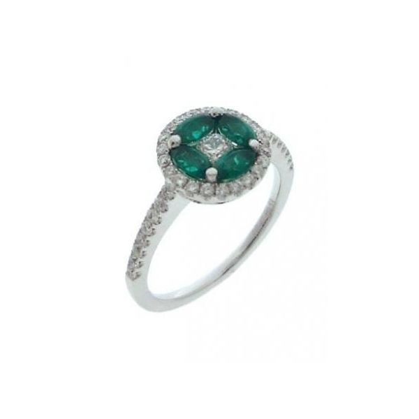 White Gold, Emerald & Diamond Marquesa Ring McCoy Jewelers Bartlesville, OK