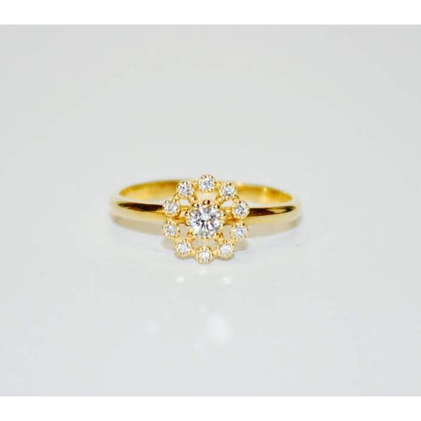 Yellow Gold & Diamond Flower Ring McCoy Jewelers Bartlesville, OK