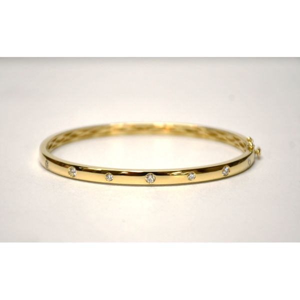 14K Yellow Gold Diamond Bangle Bracelet 170.185 McCoy Jewelers