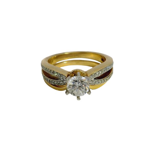 Yellow Gold Semi-Set Engagement Ring