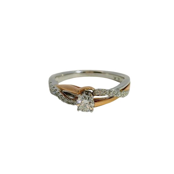 14K Two-Tone Rose/White Diamond Wedding Set