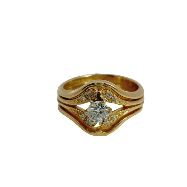 14K Yellow Gold Diamond Engagement Ring