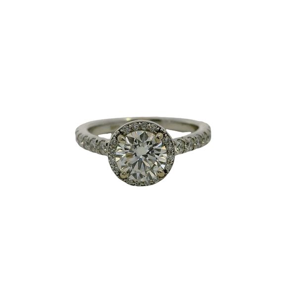 14K White Gold Halo Engagement Ring
