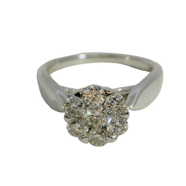 White Gold Diamond Cluster Ring