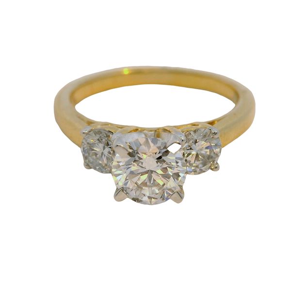 Two-Tone 3 Stone Engagement Ring