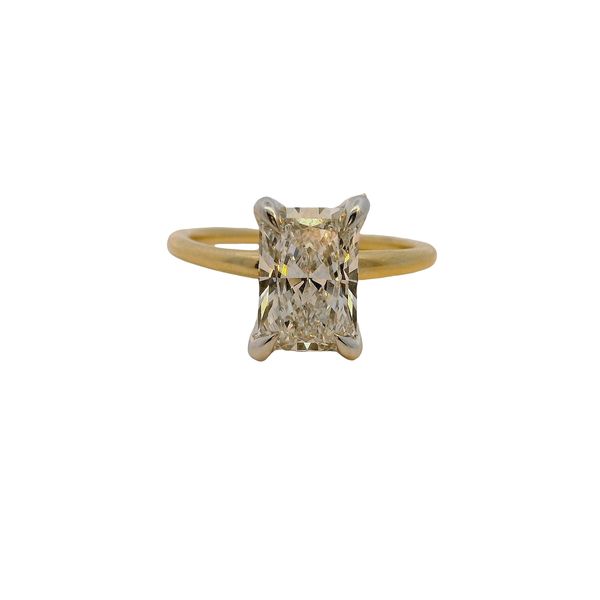 14K Two-Tone Yellow and White Gold Solitaire Engagement Ring
