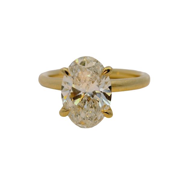 14K Yellow Gold Hidden Halo Engagement Ring