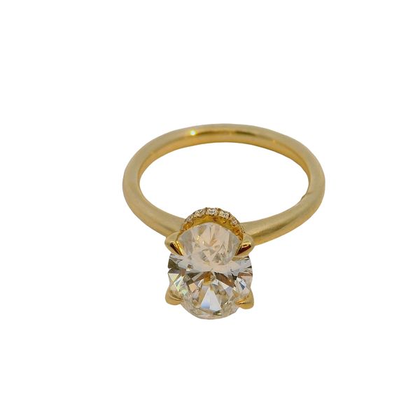 14K Yellow Gold Hidden Halo Engagement Ring