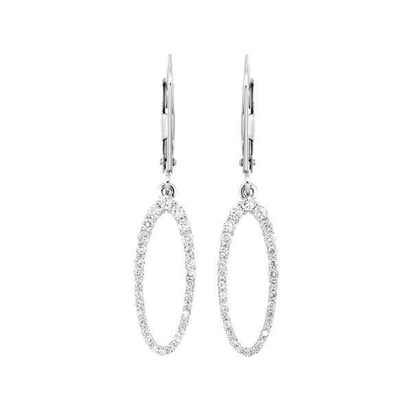 14K White Gold Diamond Drop Earrings