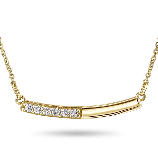 14Kt Yellow Gold Curved Bar Pendant