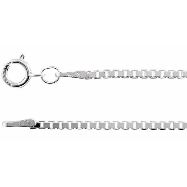 Rhodium Plated Sterling Silver Box Chain
