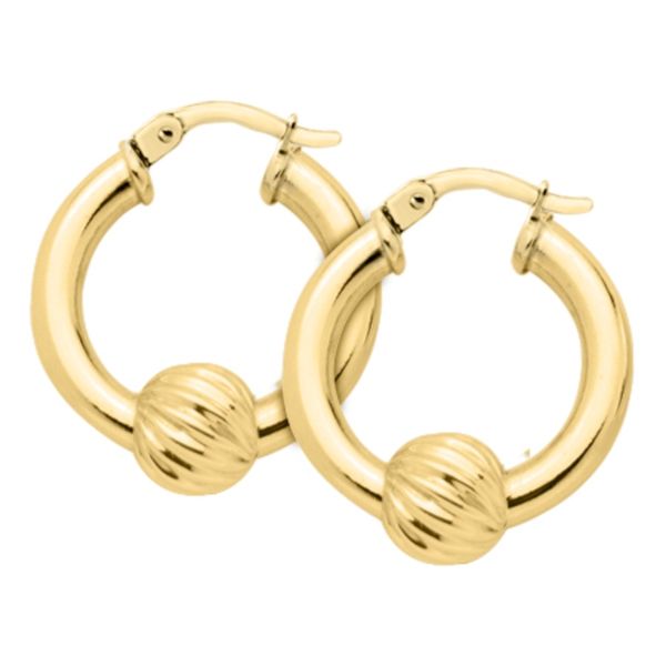 14K Gold Swirl Ball Earring Morin Jewelers Southbridge, MA