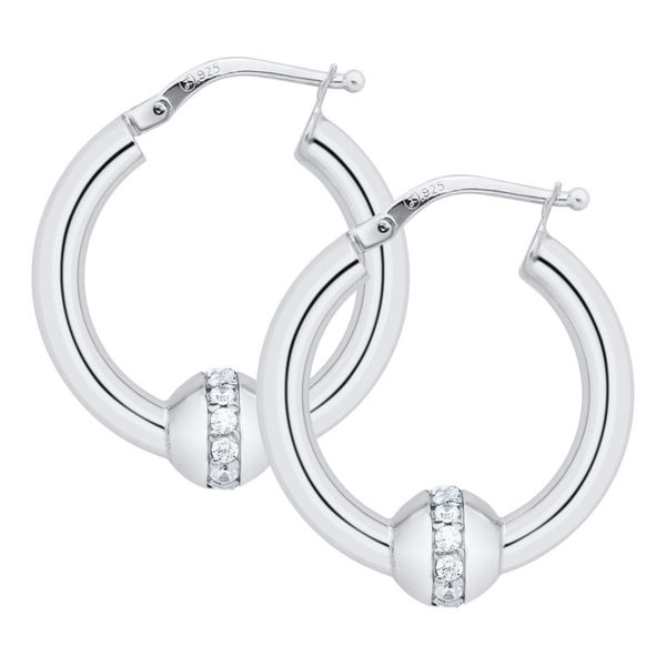 Cubic Zirconia Hoop Earrings Morin Jewelers Southbridge, MA