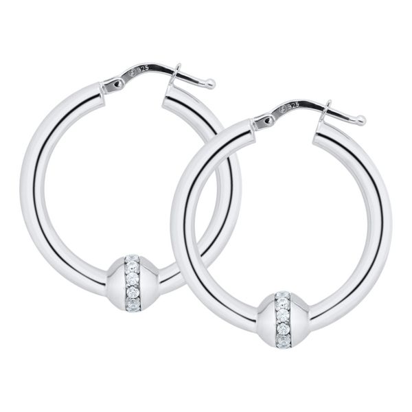 Cubic Zirconia Hoop Earrings - Larger Size Morin Jewelers Southbridge, MA