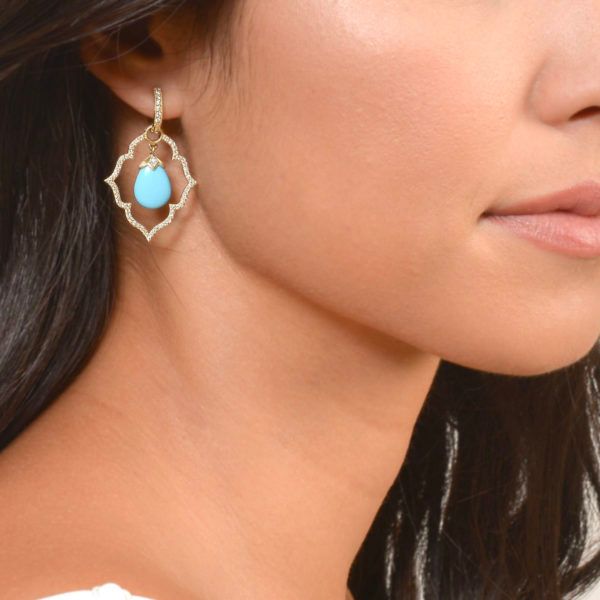 Michelle Flower Pave Earring Charm Frames.  Image 3 Mystique Jewelers Alexandria, VA