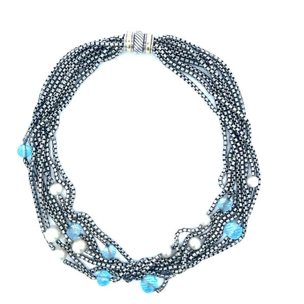 Estate David Yurman Pearl and Blue Topaz Necklace- SOLD Mystique Jewelers Alexandria, VA
