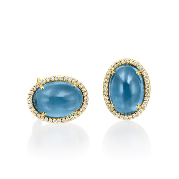 Blue Topaz diamond earrings Mystique Jewelers Alexandria, VA